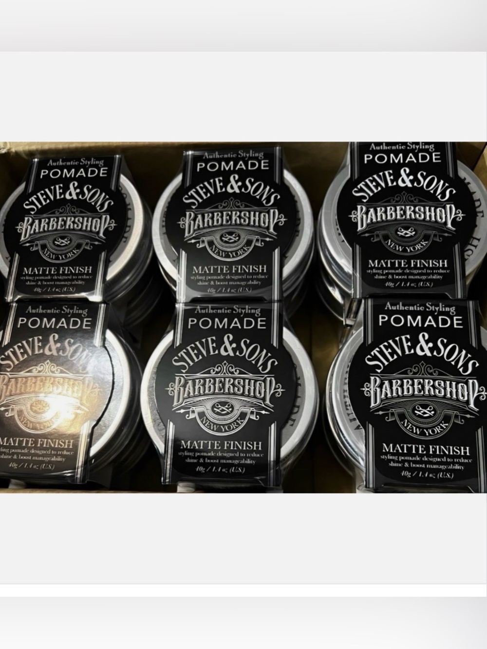 Steve & Sons Barbershop Styling Hair Pomade Matte Finish 1.4oz - Case of 12